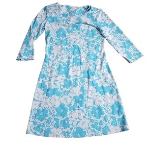 Mahi Gold white and teal floral dress size XL